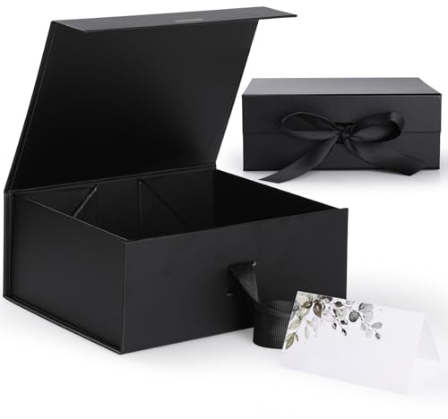 Geschenkbox,GeeRic Verpackungswelt Geschenk-Box mit Deckel 22 * 16 * 8.8cm | Premium Geschenkbox mit Magnetverschluss und Geschenkband für Feiertage Hochzeit