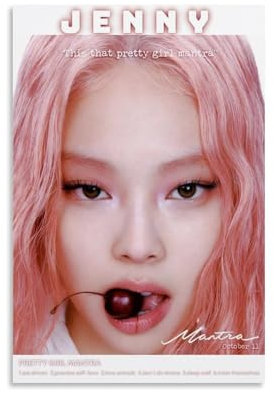 ZYWPRINT Jennie-Mantra Leinwandbild für Schlafzimmer, Wohnzimmer, Albumcover Blackpink, 30 x 45 cm, ungerahmt, Stil 4