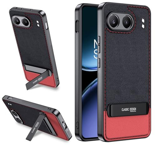 Lemxiee Case pour Oneplus Nord 4 Coque avec Support Pliable & Antidérapant & Anti-Empreinte Silicone Souple + Cuir PU