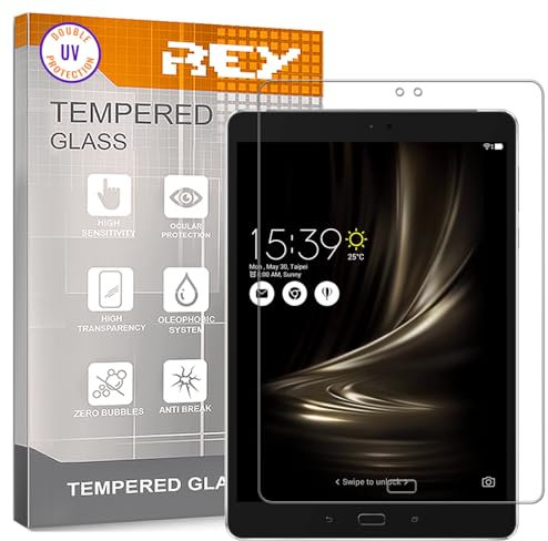 REY Protector de Pantalla para Tablet ASUS ZENPAD 3s 10 Z500KL 9.7, Cristal con Doble Protección UV, Vidrio Templado Premium 9H+