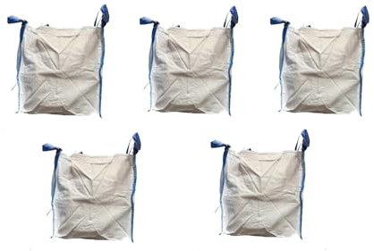 B teurobrecher - 5 Stück Big Bag 60x60x60cm - Säcke für Bauschutt, Holz, Gartenabfall, Sand - Bauschuttsäcke, Big bags Tragfähigkeit 1000 kg