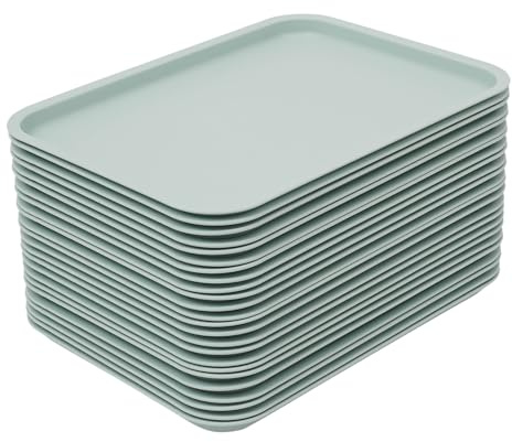 24 Stück Fast Food-Tablett, 36x27x2 cm Kunststoff Rechteckig Serviertablett Stapelbare Servierplatten für Restaurant, Küche, Cafeterias