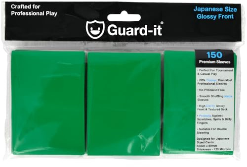 Guard-it - 150 Green Small Japanese Size Trading Card Sleeves - Premium Deck Protectors for Yu-Gi-Oh, Cardfight!! Vanguard & Photocards