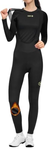 INBIKE Salopette Ciclismo Donna Invernale con Fondello Imbottiti 3D Pantaloni MTB Antivento con Bretelle Salopette da Bici da Strada Asciugatura Rapida