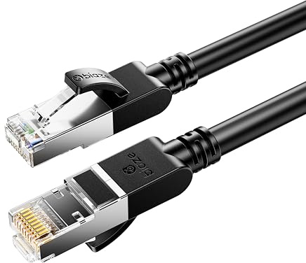 biaze CAT7 Network Cable 1m Pure Copper RJ45 Gigabit Ethernet Wire | Pure Copper Conductors for Stable Signal, Shielded Design against Interference, Plug & Play for Home Office, Gaming