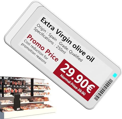 E Ink Signage - 3.5 Inch Display | Screen - Waterproof Magnetic Smart Digital Sign for Shops Restaurants Fridges and Shelves Offering Clear Text Image and QR Updates