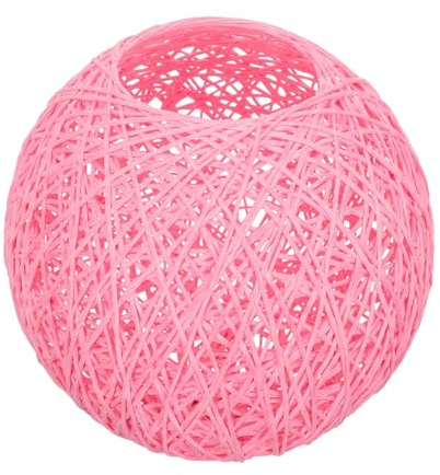 MALUGOGO Lampenschirm aus Rattan-Kugel, 15 cm Durchmesser, rosa, dekorative Lichtabdeckung für Decken- und Tischlampen, kreativer gewebter Lampenschirm, geeignet für Haus- und Gartenbeleuchtung