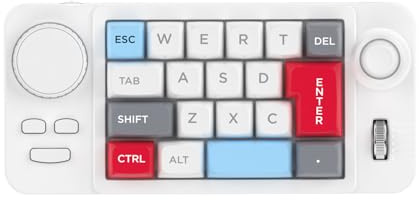 JOMAA Mini teclado mecánico para videojuegos, teclas intercambiables en caliente, controlador web macroprogramable, con ruedas, joystick y dial para PC, ventana, portátil, ordenador de sobremesa