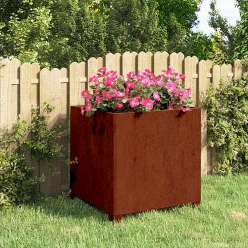 Lumanois Jardinera con Patas Acero corten Oxidado 50x50x50 cm, Casa y jardín Jardín Jardinería Maceteros y jardineras, Marrón, 4.72kg