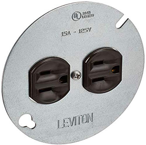 Leviton 15 Amp 125 Volt, Duplex Receptacle, with 4 Metal Cover, Residential Grade, Grounding, 1228, Brown