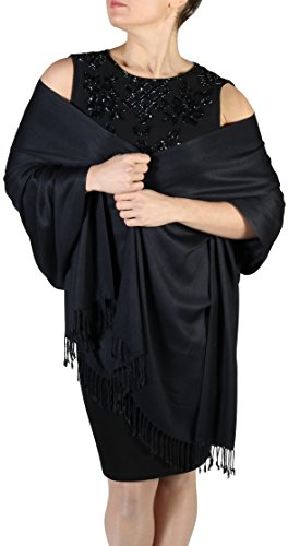 York Shawls Damen Mel Pashmina-Schal, Schwarz, 80in x 27in (2er Pack)