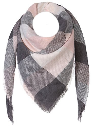 Fashion You Want XXL Schal Karo (Pink/Grau/Weiß)