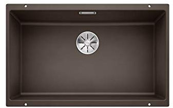 BLANCO SUBLINE 700-U | Granitspüle aus SILGRANIT cafe | Einbauart: Unterbau | für 80 cm breite Unterschränke | Beckenform 2 in 1: zwei Becken, ein Ausschnitt und nur einmal montiert