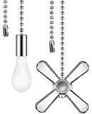 Tatuo 8 Pcs Gold Ceiling Fan Pull Chain Set Including 8 Pcs Beaded Ball Fan Pull Chain Pendant, Extra 16 Pcs Beaded and Pull Loop Connectors, 4 Pcs 27.56 inches Fan Pull Chain Extension