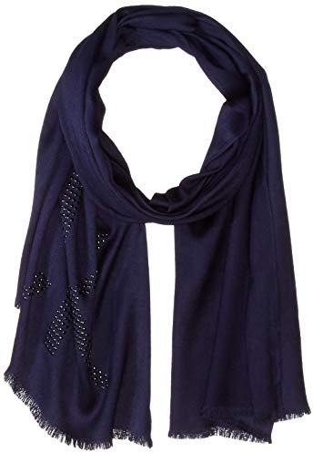 Calvin Klein Damen Studded Logo Pashmina Modischer Schal, stahlblau, Einheitsgröße