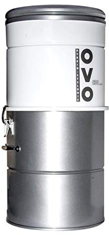 OVO - Aspirador centralizado 630 AirWatts 25 litros - Succión centralizada hasta 250 M2 - Nuevo, existente, renovación - Garantía de 10 años, Gris