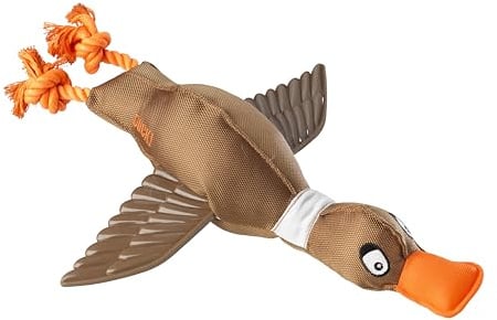 House of Paws Duck Thrower Coco Dog Toy with TPR Textured Wings