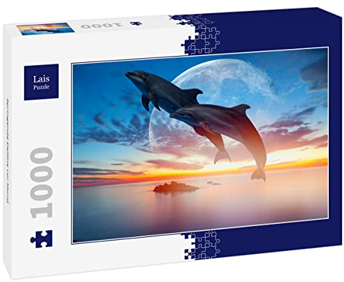 Lais Puzzle Springende Delfine vor Mond 1000 Teile