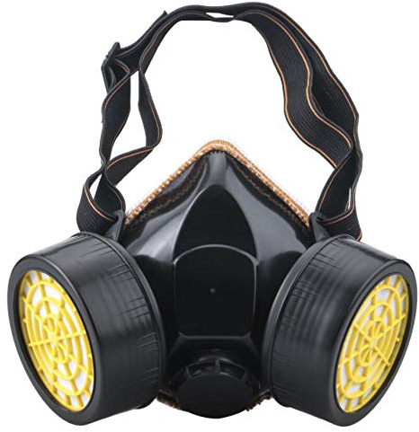 Lurowo Safety Full Face Cover, Reusable Mask Respirator, Dual Cartridge Anti-Dust Gas Mask for Painting, Dust, Particulate, Machine Polishing, Welding (No Goggles A)