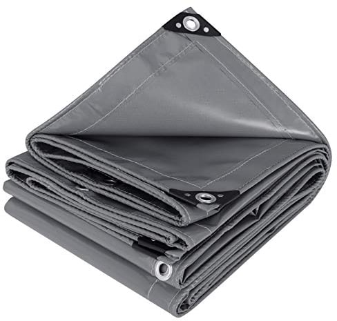 WOLTU Bâche de Protection avec Oeillets Bâche Imperméable PVC 500g/m² Ultra Lourde et Résistante Revêtue des Deux côtés en Aluminium Couverture Étanche pour Jardin, Piscine,3x4m,Gris Foncé