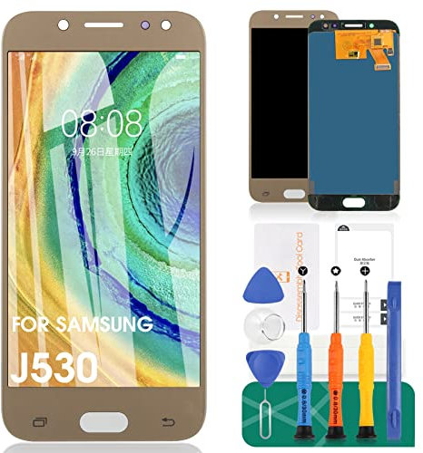 Kit de montage d'écran LCD de rechange pour Samsung Galaxy J5 2017 J530 J530F J530S J530K J530L J530FM J530Y J530YM Film trempé, colle et outils Doré