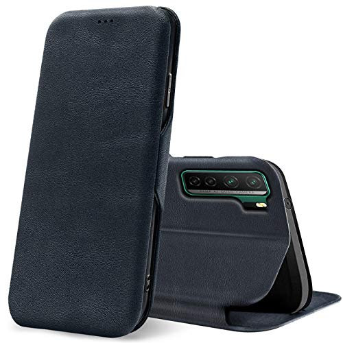 Verco Case per Huawei P40 Lite 5G Custodia, Cover a Libro Pelle PU per Huawei P40 Lite 5G Custodia Premio Booklet Protettiva, Blu