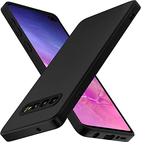 ivoler Noir Mat Coque pour Samsung Galaxy S10 4G avec Protection Caméra, Ultra Mince Étui de Protection en Silicone Antichoc, Souple TPU Anti-Rayures Bumper Housse