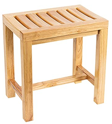 Dusche/Bad Hocker Holz Dusche Sitzbank 4 Beine Badekurort Badenhocker Wandel Schuhe Hocker für ältere/behinderte Badezimmer Antikrutschfest für Dusche Multifunktions-Pedal-Hocker