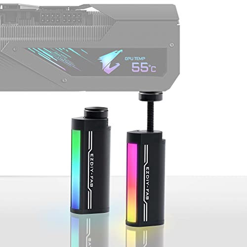 EZDIY-FAB Support Carte Graphique GPU, Carte Graphique 5V 3PIN ARGB Support de Renfort GPU Hauteur réglable, Support d'affaissement de Carte vidéo/Support d'étui