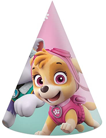 Procos - Partyhütchen Paw Patrol Skye & Everest aus FSC-Papier, 6 Stück, mehrfarbig, 94115
