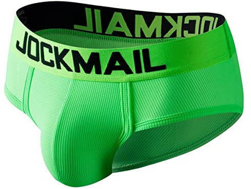 JOCKMAIL Mens Briefs Underwear Rainbow Comfort Men Underwear Briefs Men Underpants (XX-Large, GREEN)