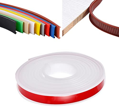 TPE, selbstklebendes Möbelkantenband, U-Form, Dichtungsstreifen, für Heimwerker, Schrank, Tisch, Stuhl, Verkleidung (3 m - 16 mm, weiß)