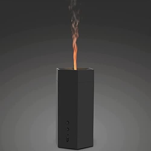 Difusor de Aromaterapia con luz de Llama, Aroma Diffuser Humidificador Ultrasónico para Yoga Salon SPA Vivir,Dormir, Bañarse