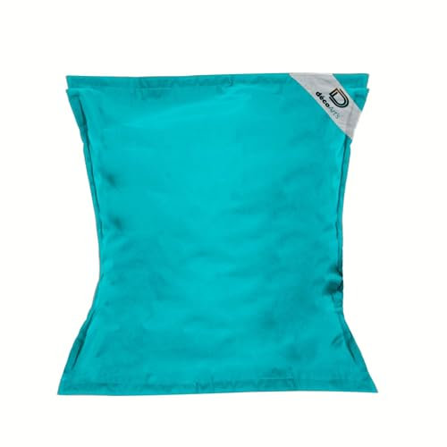 Déco Arts Pouf Géant XXL Intérieur et Extérieur, Déhoussable, Salon, Jardin (Bleu caraibes)