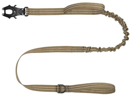 ICEFANG Tactical Dog Leash with Quick-Release Metal Clasp,Bungee-Dog Lead
