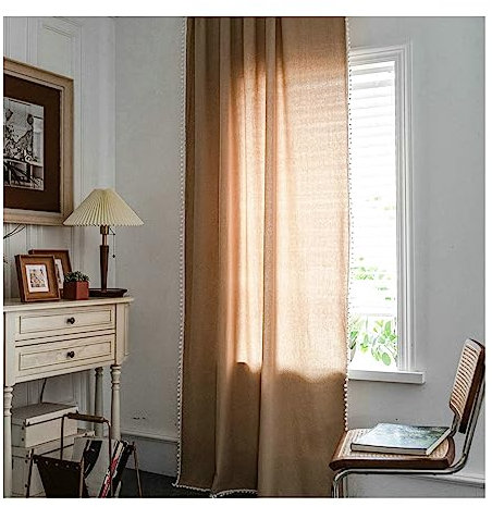 Ayoiow Vorhänge Für Aussen, Vorhänge 2Er Set Kräuselband Khaki 150X260CM Ür Maximale Verdunkelungsvorhang In Wohnräumen Schlafzimmern Büros Mit Weißer Kugel