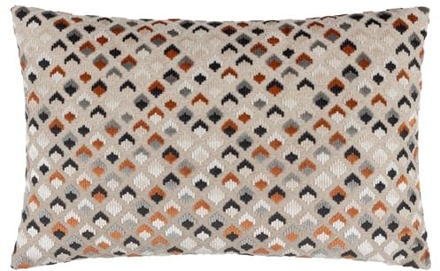 Paoletti Lexington Samt-Jacquard-Kissenhülle, Ginger/Grey