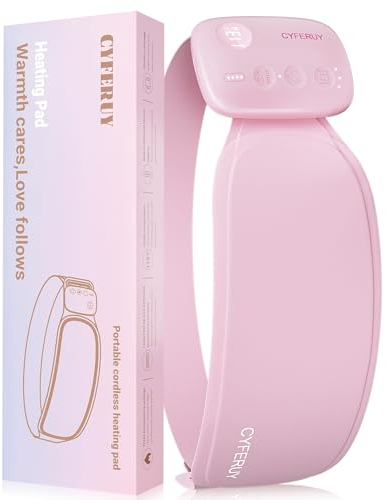 FUCEORUY Menstrual Heating Pad Rechargeable-Portable Period Pain Relief Heating Belt with 3 Heat Levels for Back and Stomach Pain Relief, Period Pain Relief Machine for Women Teens Girl Gift