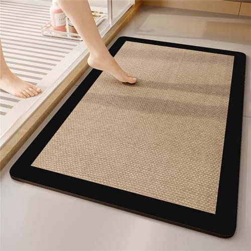 Tapis de Bain Antidérapant 80x150cm, Douche Super Absorbant Séchage Rapide, Tapis Salle de Bain Lavable Diatomite, Pink Bath Mat Rug