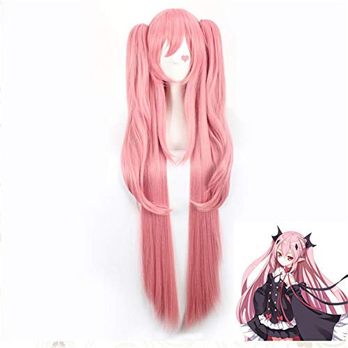 LINLINCD-Krul Tepes Perücke Owari Kein Seraph des Endes Synthetisches Haar Anime Cosplay Perücke Pferdeschwanz Perücken 100Cm lang Gerade