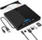 OSDUE Lecteur CD/DVD Externe, USB 3.0 Graveur Enregistreur Portable, RW/ROM Mince Transmission Rapide Câble USB-pour PC, Laptop,Desktops,Windows7/8/10/11/XP/Vista/98 et Mac OS/Linux (Noir)