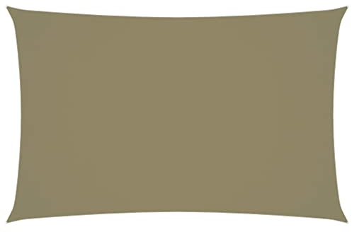 Sonnensegel für Zuhause und draußen, Oxford-Stoff, rechteckig, 4 x 7 m, Beige
