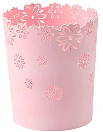 Hbbgdiy Poubelle Rose, Poubelle de Chambre à Coucher, en Plastique CANDUCE FLORON FLORNE PANKEUR PANKEUR Rond Coupe COURBAGE ARBAGE Coupe