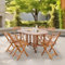 [en.casa] Salon de Jardin 7 Pièces avec Table à Manger avec Trou de Parasol et 6 Chaises Pliantes Ensemble de Meubles pour Extérieur Terrasse Patio Balcon Bois d'Acacia Naturel
