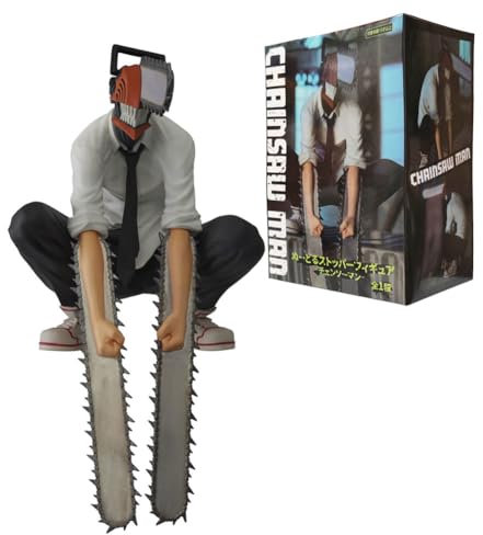 SBNYTBLW Chainsaw Man Statue, Anime Figure Model, Cake Birthday decoration Anime theme doll figure, Suitable for Movie Fans of All Ages(Gift Set)
