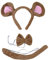 Nereds 3pcs Mouse Costume Set for Kids Adult Mouse Ears Headband Tail and Bow Tie Animal Fancy Dress Costume Kit Accessories for Party Cosplay Supplies (brown)
