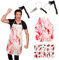 Epokus Halloween Blutige Schürze,Blutiges Messer Haarreif Mit Zombie Scars Tattoo,Verkleiden Metzger Kostüm Blut Befleckt für Damen Herren Erwachsene Halloween Zombie Fasching Karneval Dekoration