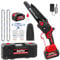 Mini Chainsaw 8-inch, Brushless Mini Chainsaw Cordless, 21V Electric Chainsaw with 4.0Ah Battery, 2 Chains Cordless Electric Chainsaw, Portable One Hand Small Chainsaw Cordless for Women Wood Cutter