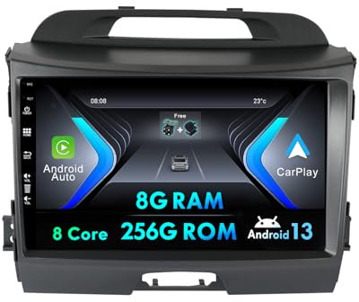 MISONDA 8G+256G- Android 14 Double Din Car Stereo Radio For Kia Sportage 2011-2016 - Wireless CarPlay/Android Auto/DSP - Camera & MIC - SWC BT DAB RDS FM