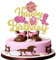 Xsstarmi 1 Pack Cowgirl Happy Birthday Cake Topper Glitter Western Cowgirl Birthday Cake Pick Hat Boot Disco Cowgirl Cake Decorations for Western Cowgirl Rodeo Theme Girls Birthday Party Supplies Gold